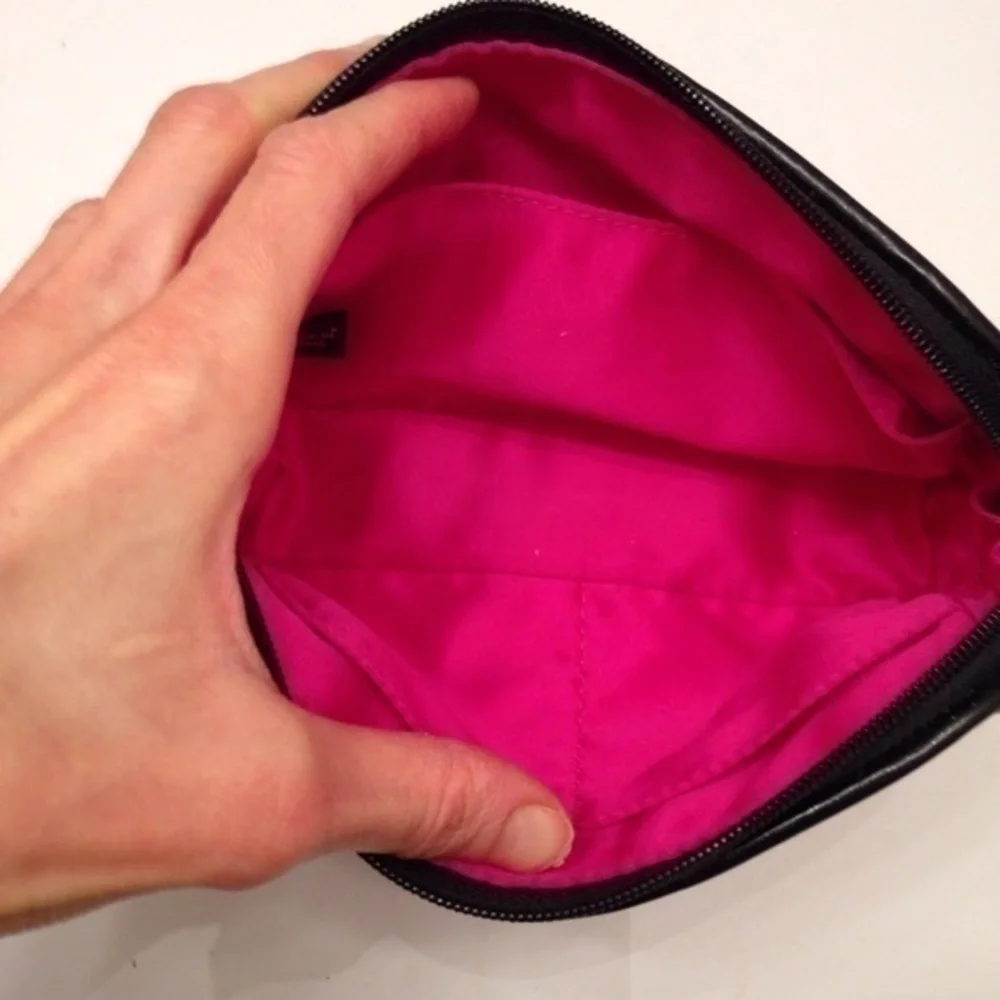 COACH pink tarlatant cosmetic makeup toiletry case